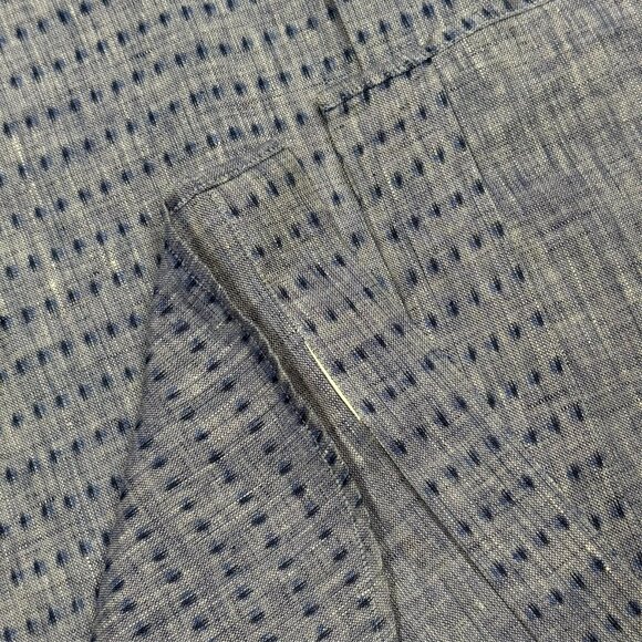 Pal Zileri 100% Linen Dress Shirt Made in Italy Long Sleeve Dot 42 16 1/2 Large - Picture 8 of 9